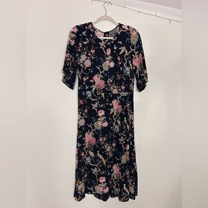 GP&J Baker x H&M Floral Bird Print Shift Dress Bohemian Whimsical